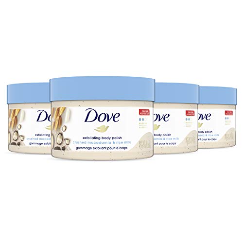 Dove Exfoliating Body Polish Scrub Reveals Visibly Smoother Skin, 10.5 oz, 4 Count