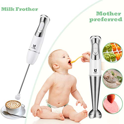5-in-1 8-Speed Stick Blender with 500ml Food Grinder,Puree Infant Food, Smoothies
