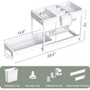 Under Sink Organizer, Sliding Cabinet Basket Organizer 2 Tier Under Bathroom Storage