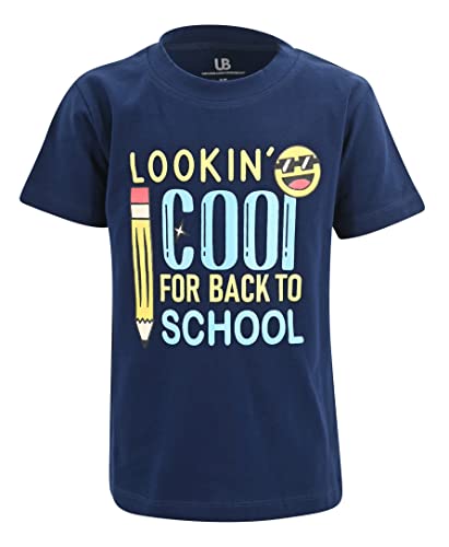 Unique Baby Boys First Day of Back to School Lookin Cool Shirt (5Y, Navy)