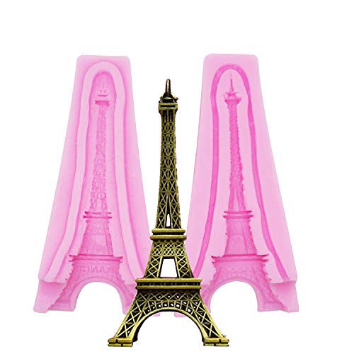 1Pair 3D Eiffel Tower Silicone Fondant Molds for Sugarcraft, Decor Desserts