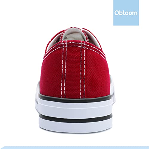 Women’s Red Canvas Shoes Low Top Fashion Sneakers