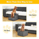 Dog Stairs 3 Steps, High Density Foam Dog Steps for High Bed, Foldable Pet Stairs