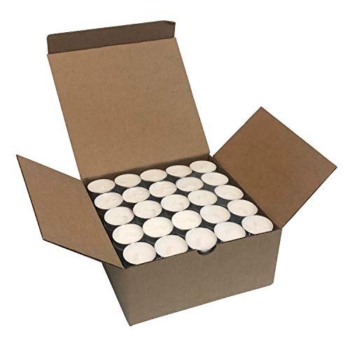 Amazon Basics 200-Pack Unscented Tealight Candles - 4 Hour Burn Time - White