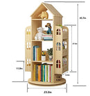 Rotating Bookshelf 360 Display Floor Standing Bookcase Storage Rack for Kids
