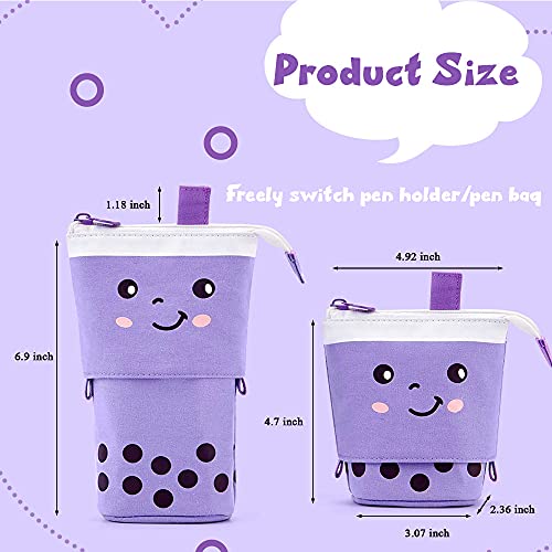 Boba Cute Standing Pencil Case for Kids, Pop Up Pencil Box Makeup Pouch, Stand UP