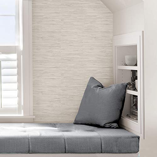 Cream Grassweave Peel & Stick Wallpaper, Neutral