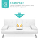Best Choice Products Faux Leather Upholstered Modern Convertible Folding Futon