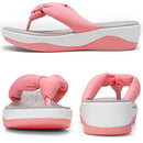 Jeossy Women's 58 Pink Flip Flops Sandals Slip on Summer Comfort Sandal Cotton Outdoor Shoes Size 8(DJY858 Pink 08)