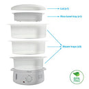 Rosewill BPA-free, 9.5-Quart (9L), 3-Tier Stackable Baskets Electric Steamer with Timer Food, 2.20"x9.25"x15.63"