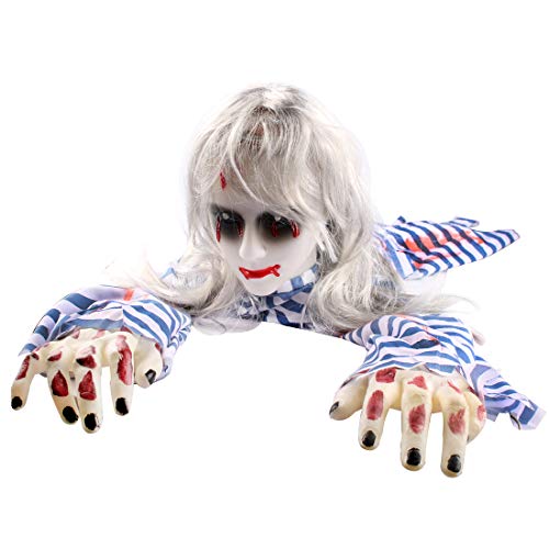 Halloween Animated Decoration Props Creepy Crawling Electric Female Ghost