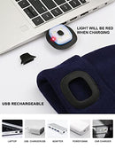 Unisex Beanie Hat with Light for Kids, USB Rechargeable Hands Free LED Headlamp Hat