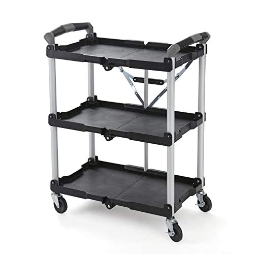 Olympia Tools 85-188 Pack-N-Roll Folding Collapsible Service Cart, Black, 50 Lb