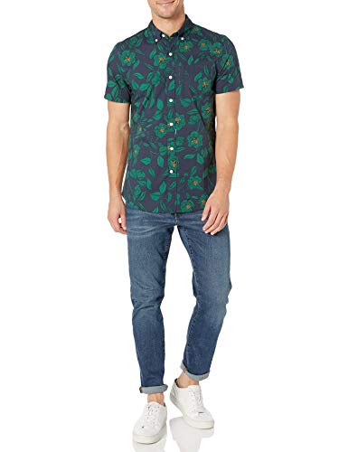 Goodthreads Men's Slim-Fit Short-Sleeve Printed Poplin Shirt