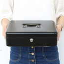 Large Cash Box with Lock - 2017 New Metal Money Box 100% Safe Black