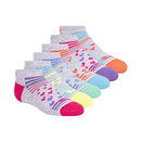 PUMA Girls' 6 Pack Low Cut Socks Sockshosiery, grey/pink, 5-6.5