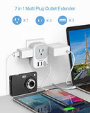 Multi Plug Outlet Extender with USB,Electrical 4 Outlet Box Splitter with 3 USB Wall
