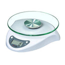 Digital Kitchen Scale with Glass Platform, Tare Button, and Plastic Body