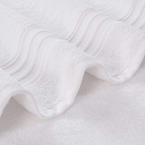 White Bath Linen Set 3 Pieces Soft and Absorbent, Premium Quality 100% Cotton