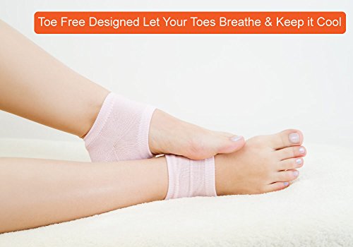 5 Pairs Moisturizing Gel Heel Socks Open Toe Socks