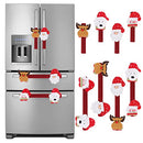 Christmas Refrigerator Door Handle Cover, Set of 8 3D Fleece Cover for Double Door