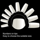 500PCS Half Cover False Nails Tips - Acrylic Nail Tips, 10 Sizes Lady French Style Acrylic