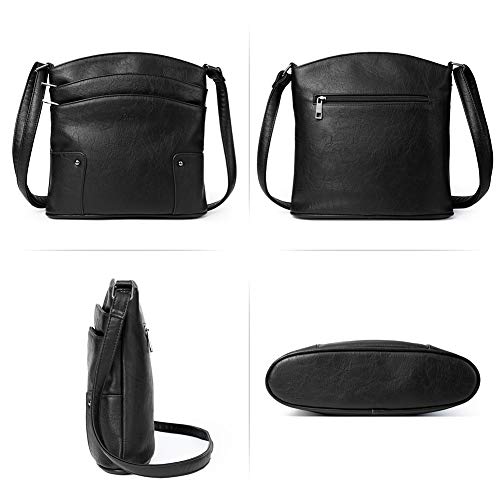 Crossbody Bags for Women Small Leather Purse Travel Ladies Shoulder Bags Black