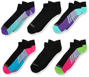 Girls' Big Cushion Low Cut with Arch Support 6 Pack Sock, black Assorted