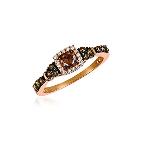 14K Rose Gold 1/2 Cttw White/Chocolate Diamond Fashion Ring