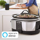 Slow Cooker Works with Alexa 6-Quart Programmable Stainless Steel