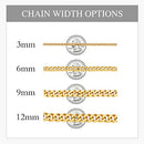 Stainless Steel Necklace Men Fashion Cuban Curb Link Chain Necklace Golden