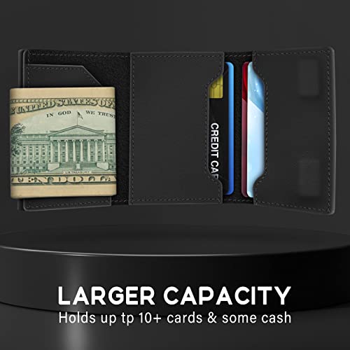 AirTag Wallet Genuine Leather Air Tag Wallet RFID Technology Credit Card Holder
