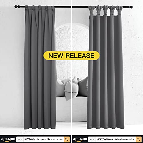 Thermal Insulated Grommet Blackout Curtains for Bedroom (2 Panels, W42 x L63 -Inch, Grey)