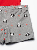 Disney Mickey Mouse Toddler Boys Graphic T-Shirt & Shorts Gray/Red 3T