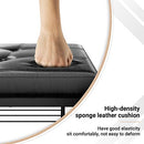 Ecoprsio Shoe Bench, 3 Tier Shoe Rack for Entryway, Metal Frame, Leather Bench Seat