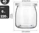 Glass Jars, 40 PACK 6 oz Clear Yogurt Jars With PE Lids, Glass Pudding Jars  (200ml)