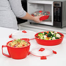 Microwave Bowl for Noddles, Pasta, and Soup with Lid and Handle