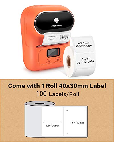 Portable Bluetooth Thermal Label Printer Maker for Clothing, Jewelry, Retail, Barcode