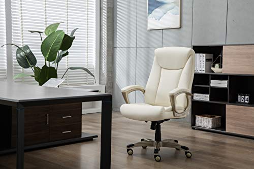 Bonded Leather Big & Tall Executive Office Computer Desk Chair, 350-Pound Capacity