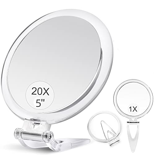 5Inch,20X Magnifying Mirror, Two Sided Mirror, 20X/1X Magnification