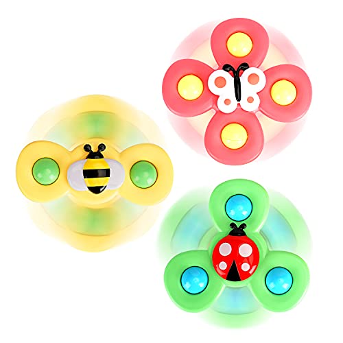 3PCS Suction cup spinner toys for 1 2 Year old boys|baby toys 12-18 months