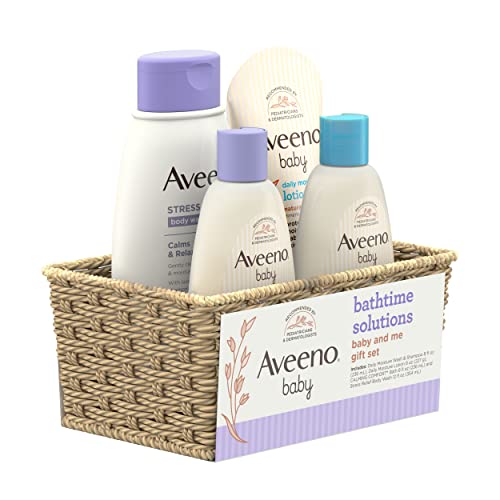 Aveeno Baby Mommy & Me Daily Bathtime Gift Set , Soap-Free, 4 items