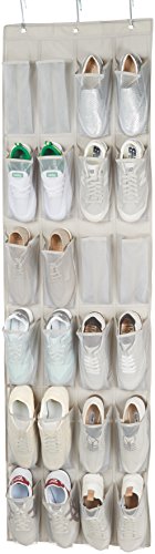 24-Pocket Over-the-Door Hanging Medium-Size Shoe Organizer