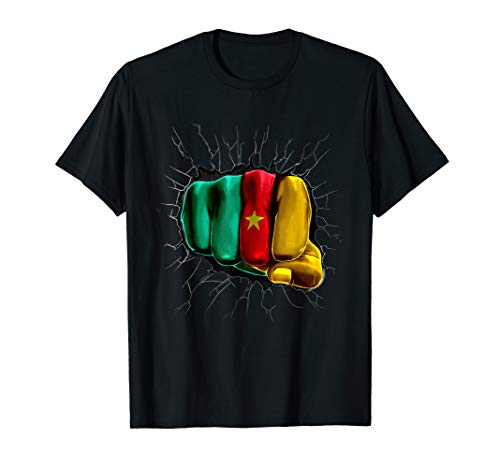 Cameroon Flag Shirt Cameroonian Flag Fist Gift