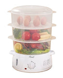 Rosewill BPA-free, 9.5-Quart (9L), 3-Tier Stackable Baskets Electric Steamer with Timer Food, 2.20"x9.25"x15.63"