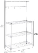 Kitchen Storage Baker's Rack with Wood Table, Chrome/Wood (36L x 14W x 63.4H)