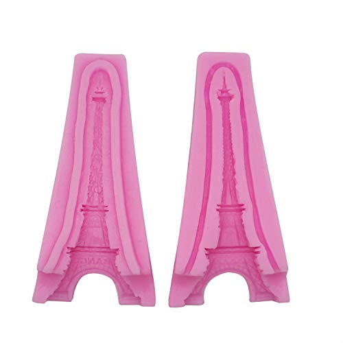 1Pair 3D Eiffel Tower Silicone Fondant Molds for Sugarcraft, Decor Desserts