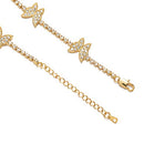 Butterfly Anklet Bracelet for Women Teen Girls, Real Gold Plated