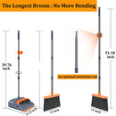 Broom and Dustpan Set, Self-Cleaning with Dustpan Teeth, Ideal for Dog Cat Pets