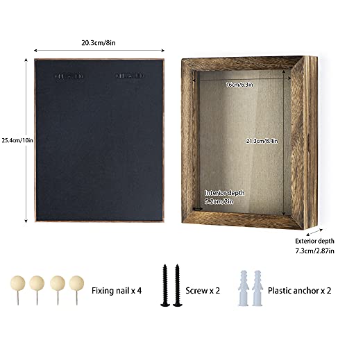 Shadow Box Frame 8x10 Shadow Box Display Case with Linen Back Memorabilia Awards